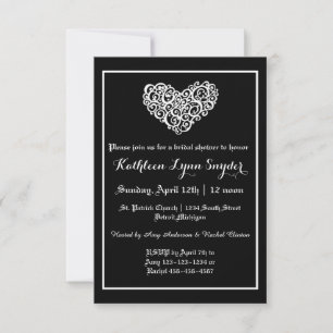 Swirly Heart Hochzeit - 3x5 Brautparty-Einladung Einladung