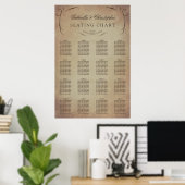 Swirly Vintage | Hochzeit Sitzordnung 16 Tische Poster (Heimbüro)