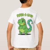 Swish-A-Saur Cute Iguana Dinosaur with Striped Swi T-Shirt (Rückseite)