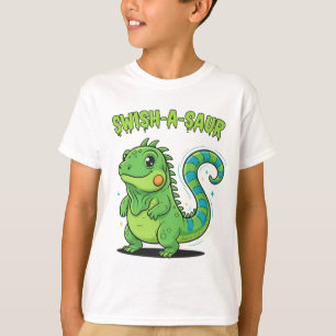 Swish-A-Saur Süße Leguan-Dinosaurier mit gestreift T-Shirt
