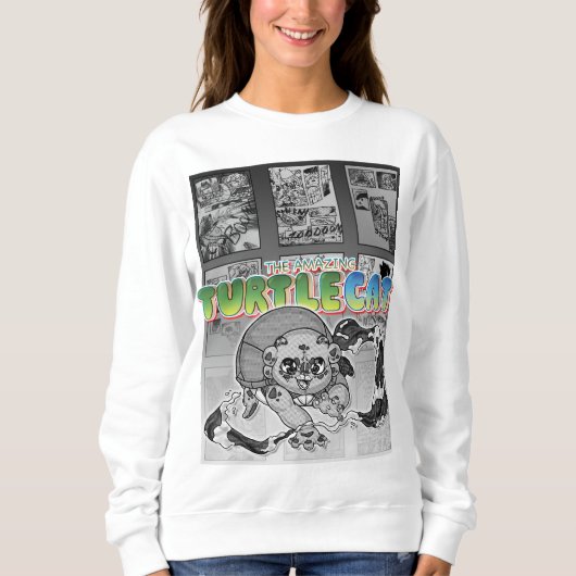 Swish-a-wssshh Actiony Turtlecat Manga Toned Sweatshirt (Vorderseite)