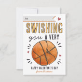 Swish Basketball-Klassenzimmer Valentine's Day Car Einladung (Vorderseite)
