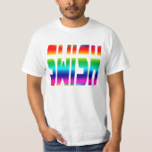 Swish mit Regenbogen farbigen Buchstaben T-Shirt (Vorderseite)