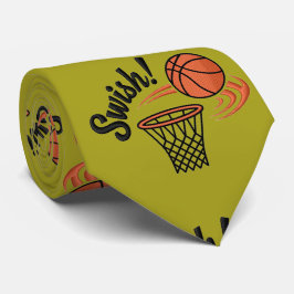 Swish Slam Dunk: Vintager Basketballstil Krawatte