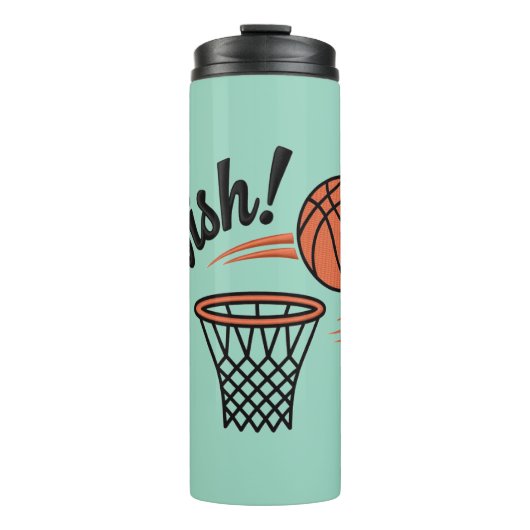 Swish Slam Dunk: Vintager Basketballstil Thermosbecher (Vorderseite)