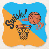 Swish Slam Dunk: Vintager Basketballstil Untersetzer (Vorderseite)