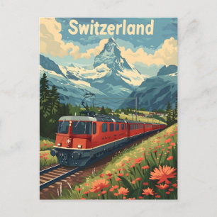 Swiss Alpine Odyssey: Landschaftliche Bahnreise Postkarte