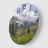 Swiss Alps Matterhorn Mountain Meadow Clock Große Wanduhr (Winkel)