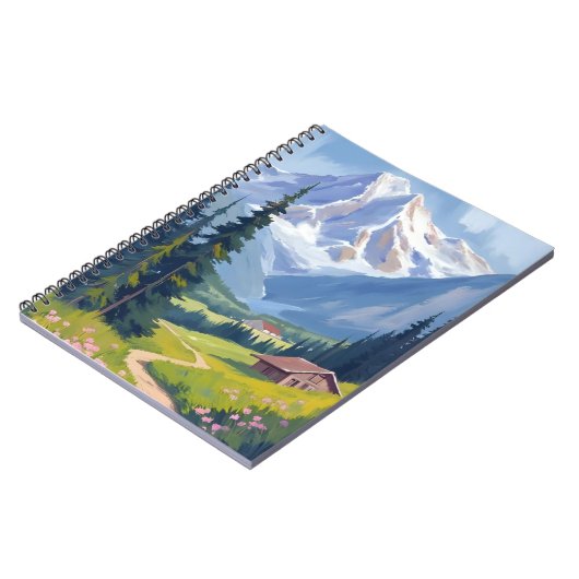 Swiss Alps Mountain Hillside Switzerland Art Notizblock (Linke Seite)