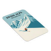 Swiss Alps Skier Reise Souvenir Magnet (Rechte Seite)