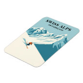 Swiss Alps Skier Reise Souvenir Magnet (Linke Seite)
