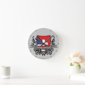 Swiss-American Shield Flag Runde Wanduhr (Zuhause)