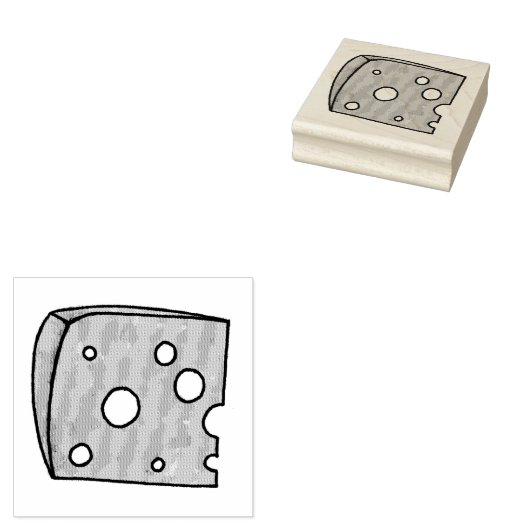 Swiss Cheese Wedge Slice Food Lebensmittelgeschäft Gummistempel (Stempel)