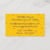 Swiss Cheezy Texture Pattern Business Card Visitenkarte (Rückseite)