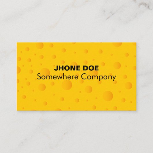 Swiss Cheezy Texture Pattern Business Card Visitenkarte (Vorderseite)
