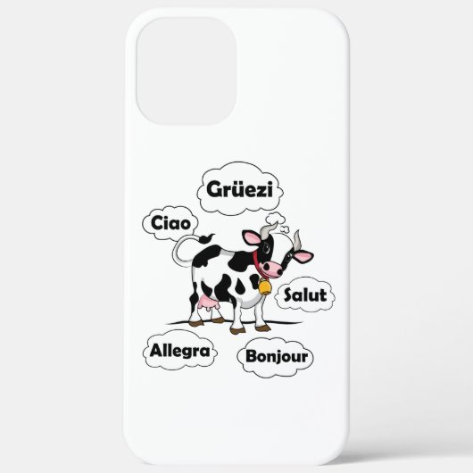 Swiss Cow Grüezi Bonjour Ciao Schweiz Reisen Case-Mate iPhone Hülle (Rückseite)