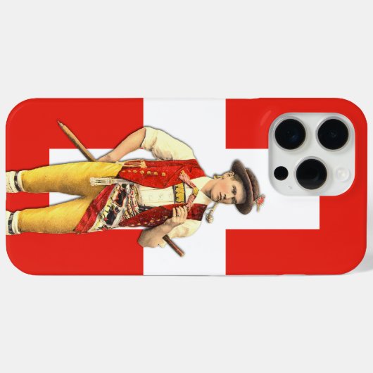 Swiss Cowboy aus Appenzell Flag Schweiz Case-Mate iPhone Hülle (Rückseite (Horizontal))