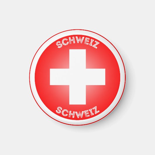 Swiss Cross Schweiz Circle Shape Magnet (Vorne)