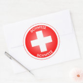 Swiss Cross Schweiz Circle Shape Runder Aufkleber (Umschlag)