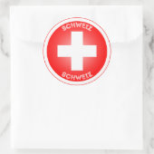 Swiss Cross Schweiz Circle Shape Runder Aufkleber (Tasche)