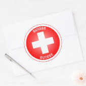Swiss Cross Suisse Circle Shape Runder Aufkleber (Umschlag)