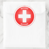 Swiss Cross Suisse Circle Shape Runder Aufkleber (Tasche)