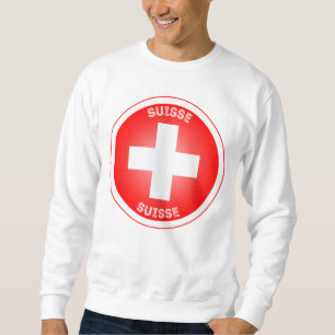 Swiss Cross Suisse Circle Shape Sweatshirt