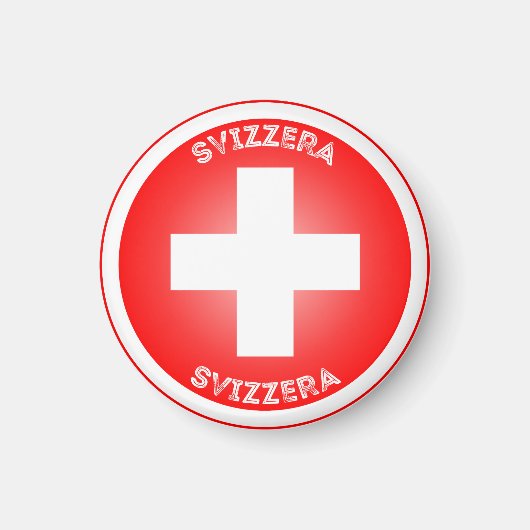 Swiss Cross Svizzera Circle Form Magnet (Vorne)