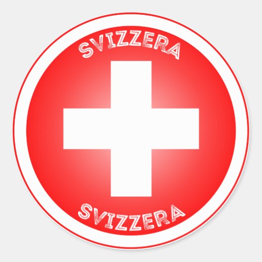 Swiss Cross Svizzera Circle Form Runder Aufkleber (Vorderseite)