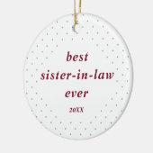 Swiss Dots Personalisiert Beste Schwiegermutter Keramik Ornament (Links)