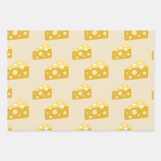 Swiss Emmental Yellow Food Lover Pattern Queso Geschenkpapier Set (Vorderseite)