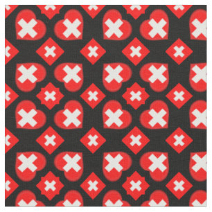 Swiss Flag & Heart, Schweiz Fabric mode Stoff