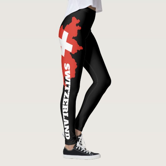 Swiss Flag Leggings - Switzerland Map Design Tight (Rechts)