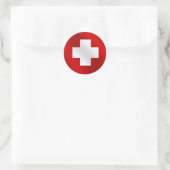 Swiss Flag - Schweiz - Geschenke für Schweiz-Liebh Runder Aufkleber (Tasche)