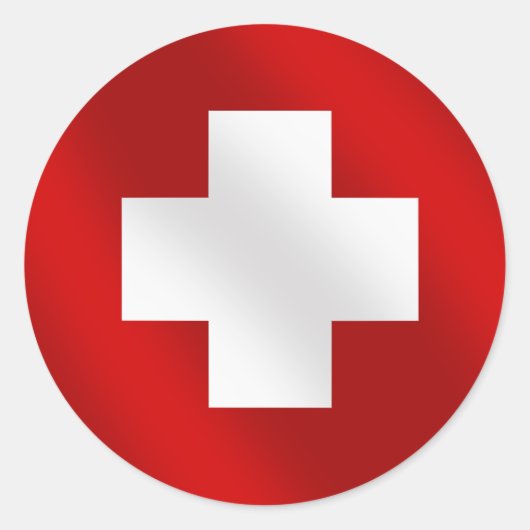 Swiss Flag - Schweiz - Geschenke für Schweiz-Liebh Runder Aufkleber (Vorderseite)