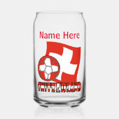 Swiss Flag Soccer Ball Red Personalization Dosenglas (Vorderseite)