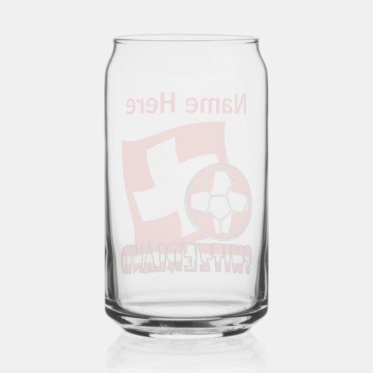 Swiss Flag Soccer Ball Red Personalization Dosenglas (Rückseite)