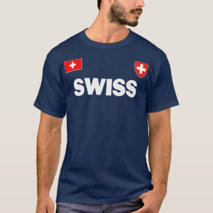 Swiss Football Soccer Jersey Ball Travel Cross T-Shirt