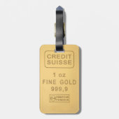 Swiss Gold Bar Gepäckanhänger (Rückseite vertikal)