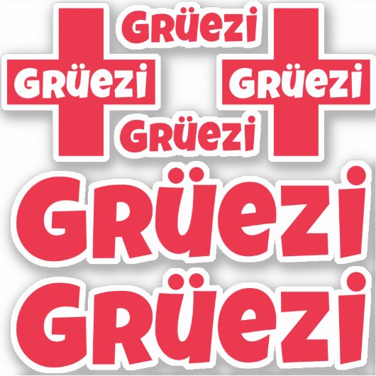 Swiss Hello Gruezi Die-Cut Stickers Aufkleber (Vorderseite)
