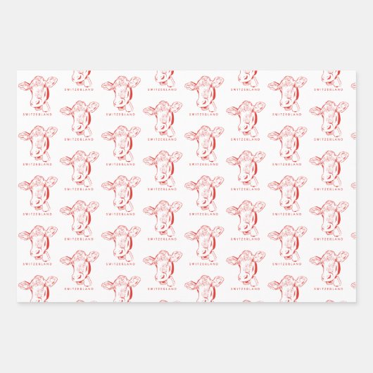 Swiss Inspiriert Wrapping Paper Flat Sheet Set 3 Geschenkpapier Set (Vorderseite 3)