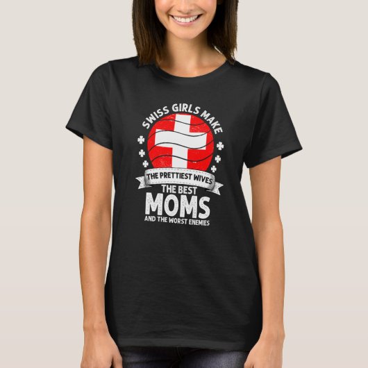 Swiss Mama Switzerland Mütter Day Mama Swiss Ameri T-Shirt (Vorderseite)
