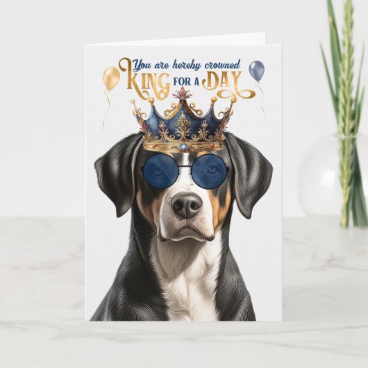 Swiss Mountain Dog King für Day Funny Birthday Karte (Vorderseite)
