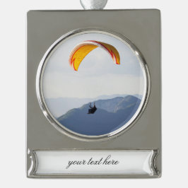 Swiss Paragliding Orange Fabulous Epic Banner-Ornament Silber
