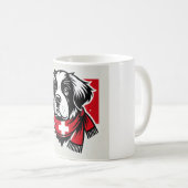 Swiss Saint Bernard Mug with Swiss Flag Scarf Kaffeetasse (VorderseiteRechts)
