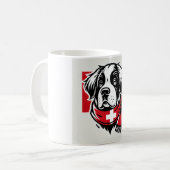 Swiss Saint Bernard Mug with Swiss Flag Scarf Kaffeetasse (Vorderseite Links)
