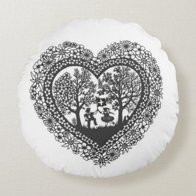 Swiss ScherenŌ Pillow Rundes Kissen (Vorderseite)