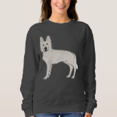 Swiss Shepherd White German Shepherd Cartoon Dog Sweatshirt (Vorderseite)