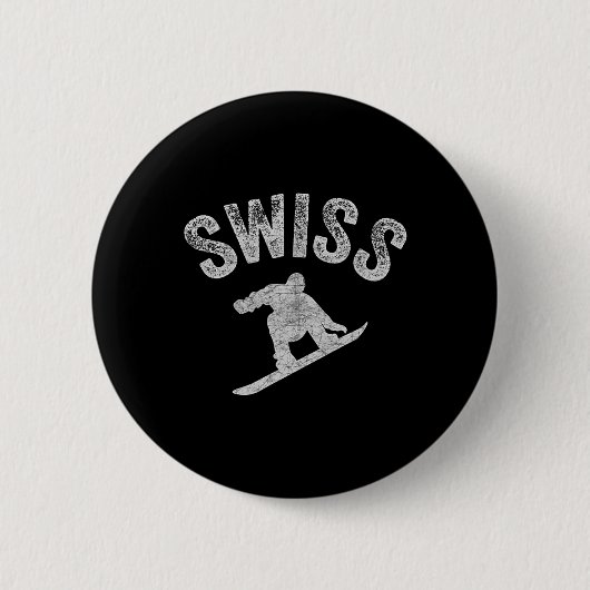 Swiss Snowboard Schweiz Snowboarder Cool Snowboard Button (Vorderseite)