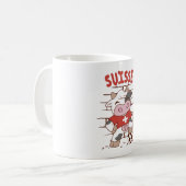 Swiss Soccer Cow Football Fan Switzerland Flag Kaffeetasse (Vorderseite Links)
